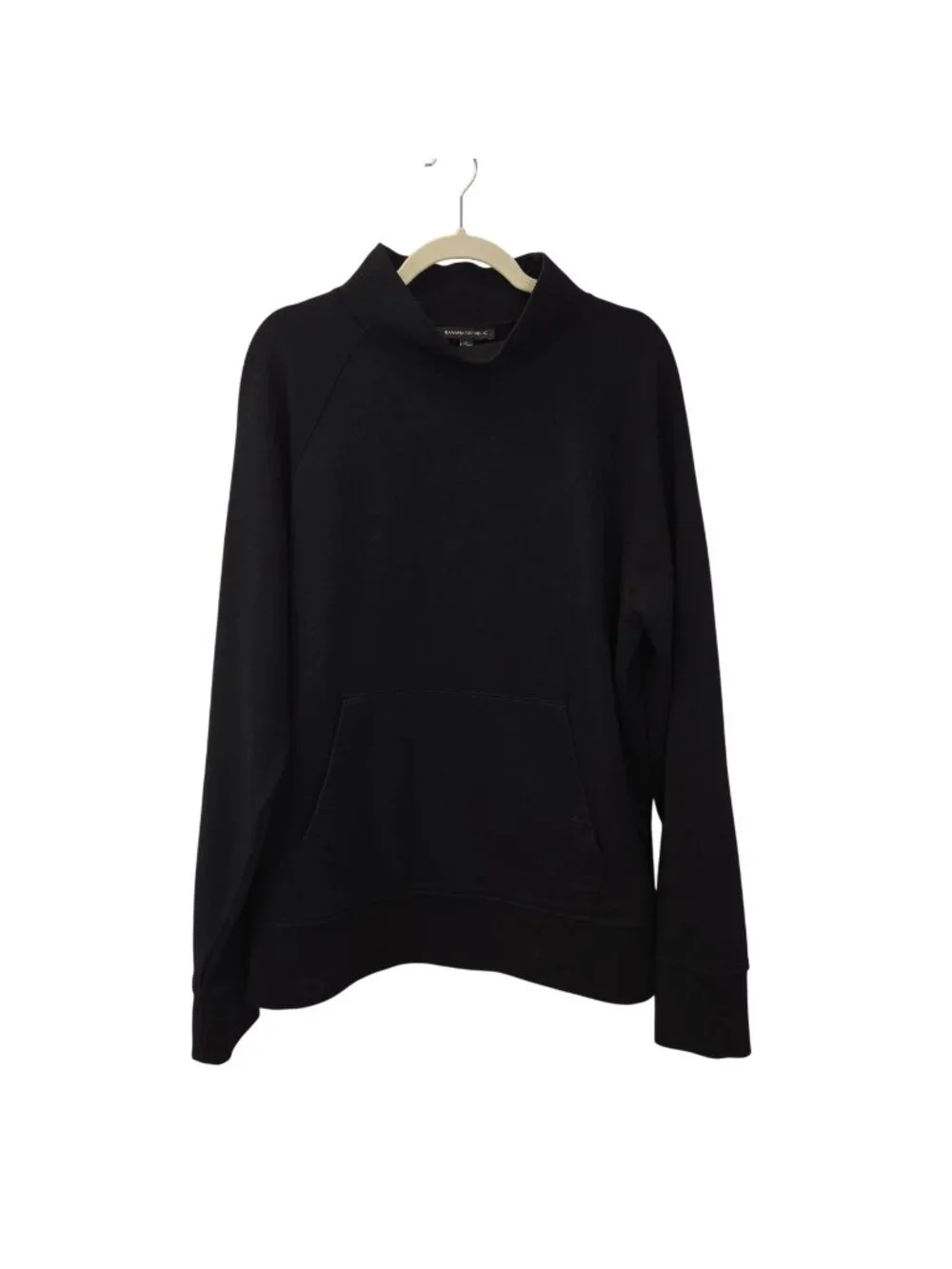 Banana Republic Textured Mock Neck Kangaroo Pocket Sweatshirt Size Large